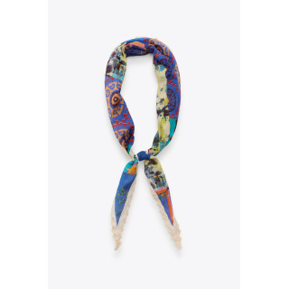 БАНДАНА С ПРИНТОМ И КРУЖЕВОМ