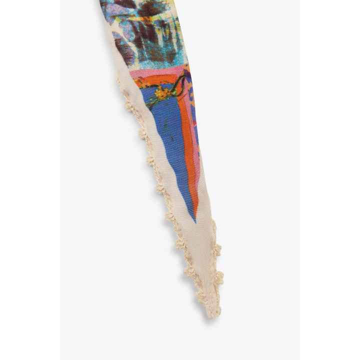 БАНДАНА С ПРИНТОМ И КРУЖЕВОМ