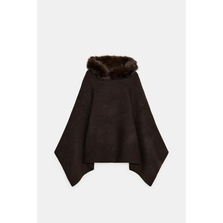 ТРИКОТАЖНАЯ НАКИДКА С МЕХОМ