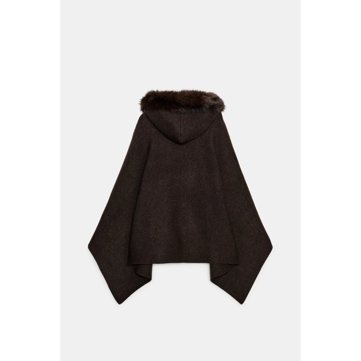 ТРИКОТАЖНАЯ НАКИДКА С МЕХОМ