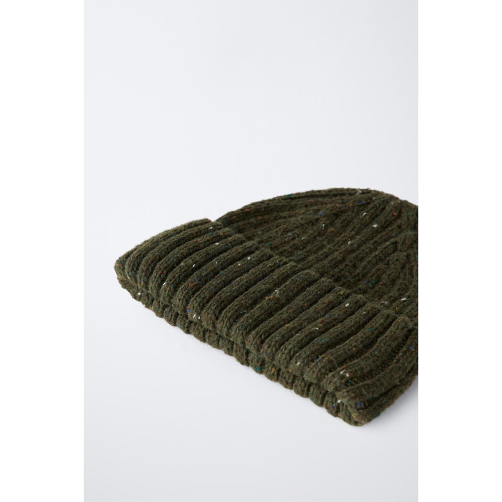 3-14 ЛЕТ/ ВЯЗАНАЯ ШАПКА С ОТВОРОТОМ И ШЕРСТЬЮ