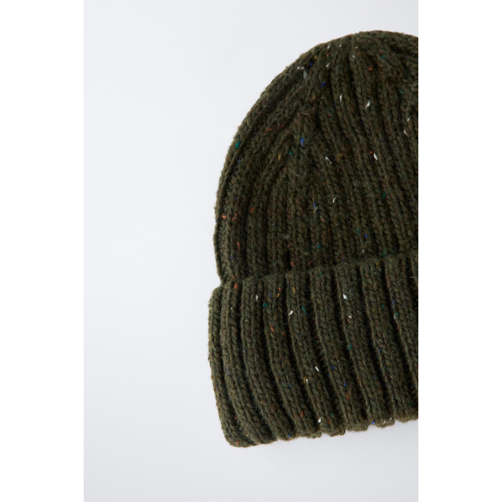 3-14 ЛЕТ/ ВЯЗАНАЯ ШАПКА С ОТВОРОТОМ И ШЕРСТЬЮ