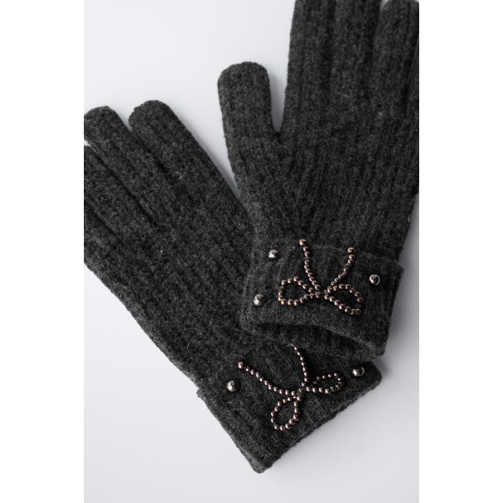 ВЯЗАНЫЕ ПЕРЧАТКИ С БУСИНАМИ