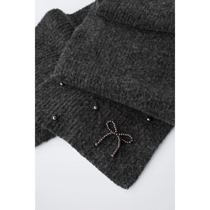 ШАРФ ТРИКОТАЖНЫЙ С БУСИНАМИ