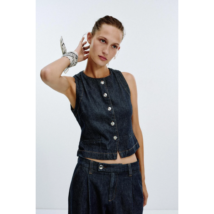ДЖИНСОВЫЙ ЖИЛЕТ Z1975 ОБЛЕГАЮЩЕГО КРОЯ