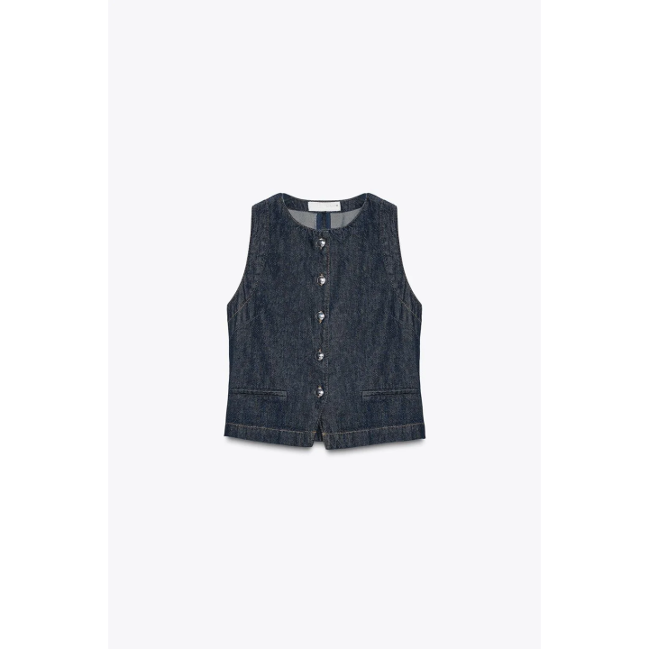 ДЖИНСОВЫЙ ЖИЛЕТ Z1975 ОБЛЕГАЮЩЕГО КРОЯ