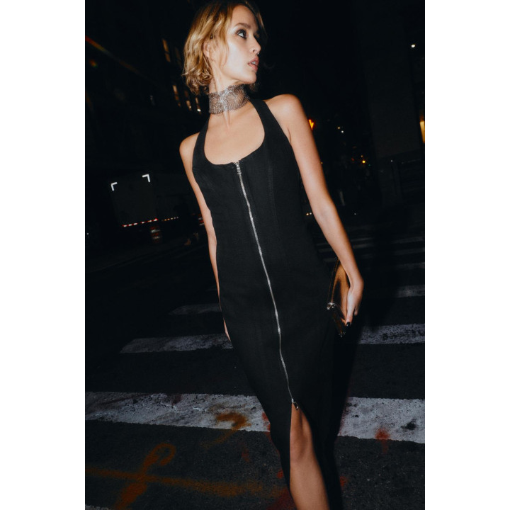 ДЖИНСОВОЕ ПЛАТЬЕ МИДИ С ЭФФЕКТОМ ВОЩЕНИЯ Z1975