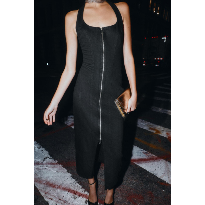 ДЖИНСОВОЕ ПЛАТЬЕ МИДИ С ЭФФЕКТОМ ВОЩЕНИЯ Z1975