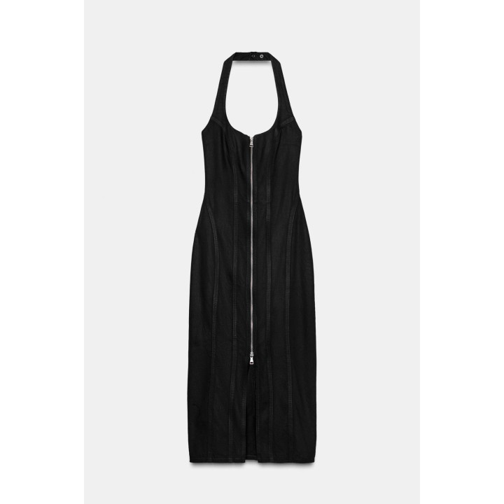 ДЖИНСОВОЕ ПЛАТЬЕ МИДИ С ЭФФЕКТОМ ВОЩЕНИЯ Z1975