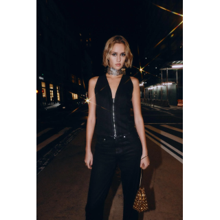 ДЖИНСОВЫЙ ЖИЛЕТ Z1975 С ЭФФЕКТОМ ВОЩЕНИЯ