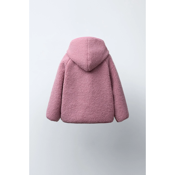 КУРТКА ИЗ ИСКУССТВЕННОЙ ОВЧИНЫ С КАПЮШОНОМ