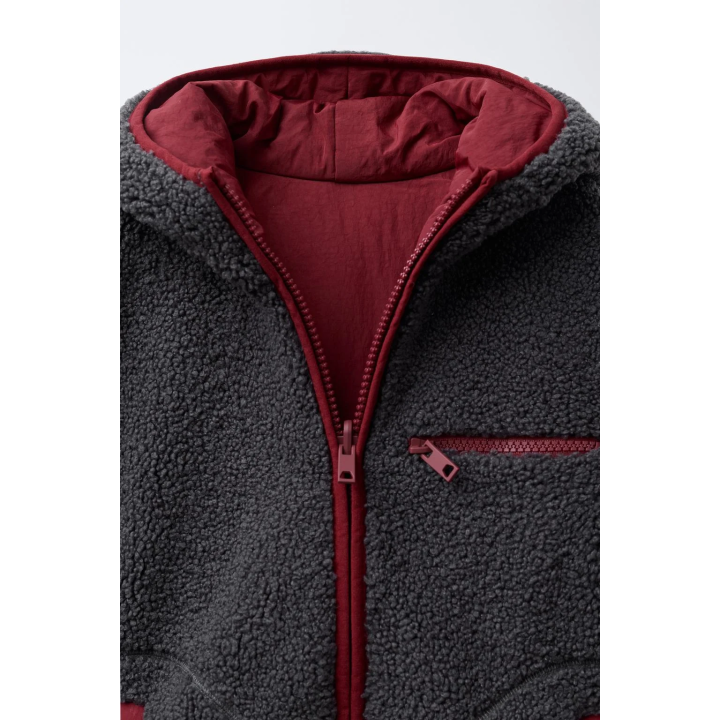 ДВУСТОРОННЯЯ НЕПРОМОКАЕМАЯ КУРТКА ИЗ ИСКУССТВЕННОЙ ОВЧИНЫ