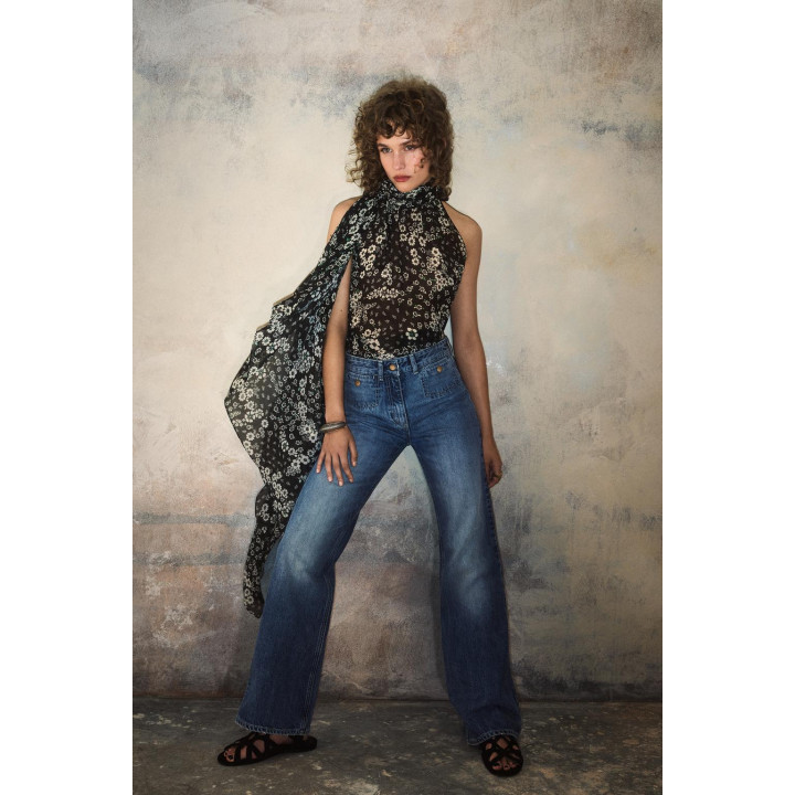 Топ-бандо из шелка halter kate moss x zara