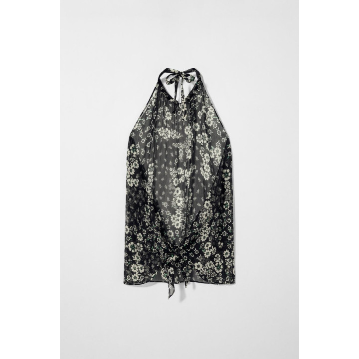 Топ-бандо из шелка halter kate moss x zara