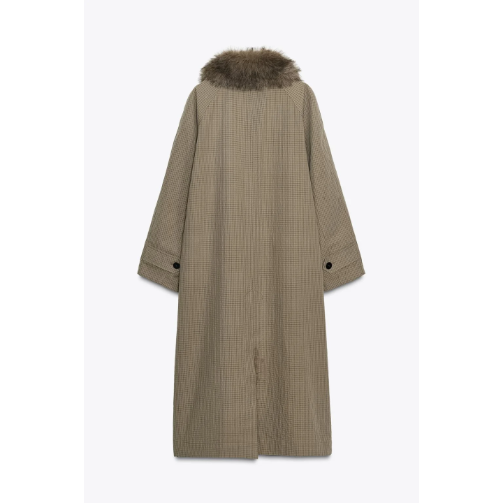 ДВУСТОРОННИЙ ТРЕНЧ С ВОРОТНИКОМ ИЗ ИСКУССТВЕННОГО МЕХА — ZW COLLECTION