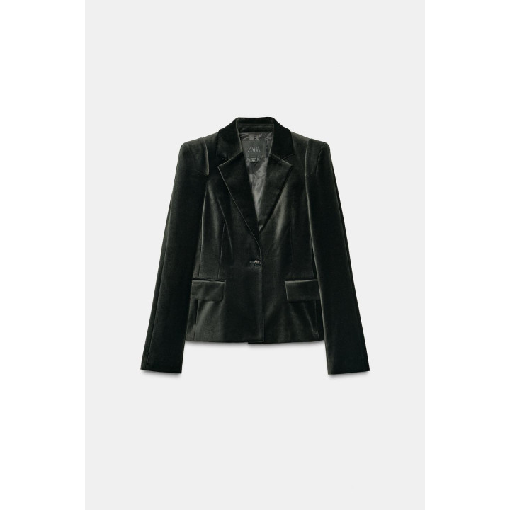 БЛЕЙЗЕР ИЗ БАРХАТА ОБЛЕГАЮЩЕГО КРОЯ — ZW COLLECTION