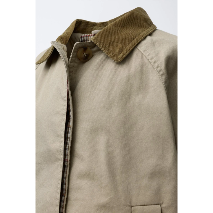 ТРЕНЧ С ВЕЛЬВЕТОВЫМ ВОРОТНИКОМ