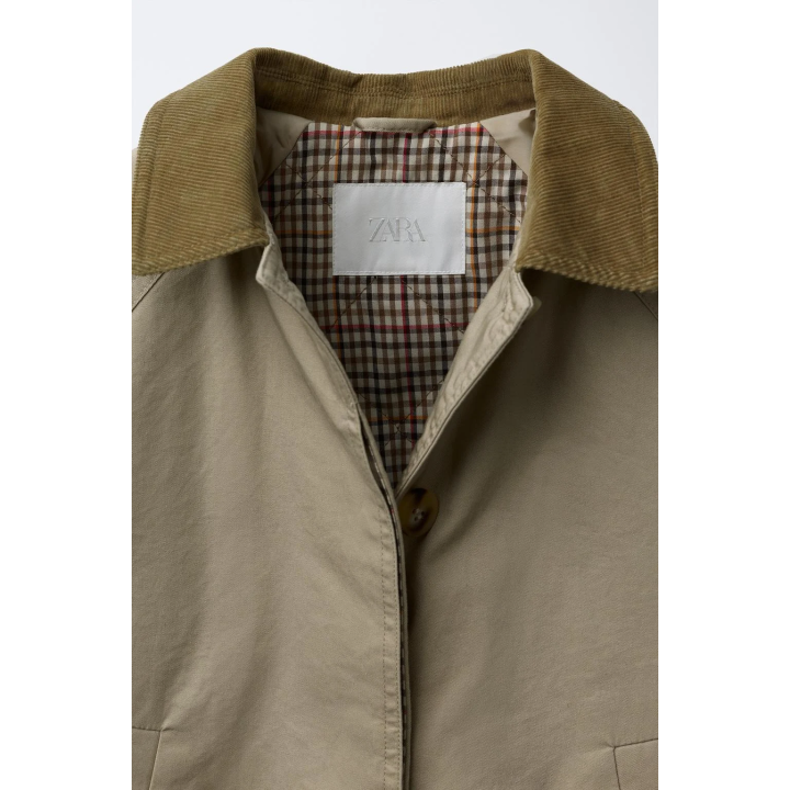 ТРЕНЧ С ВЕЛЬВЕТОВЫМ ВОРОТНИКОМ