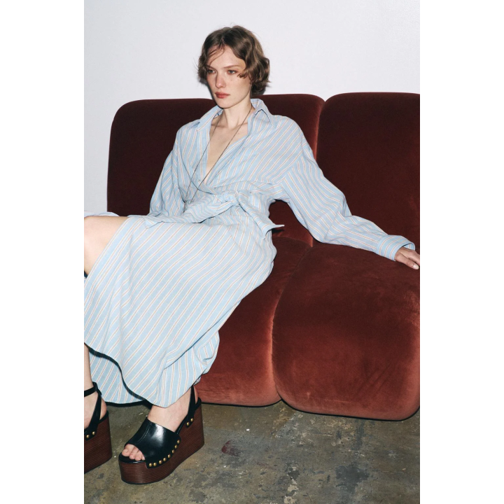 ПЛАТЬЕ НА ЗАПАХ В ПОЛОСКУ — ZW COLLECTION