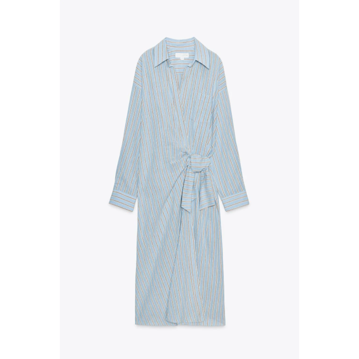 ПЛАТЬЕ НА ЗАПАХ В ПОЛОСКУ — ZW COLLECTION