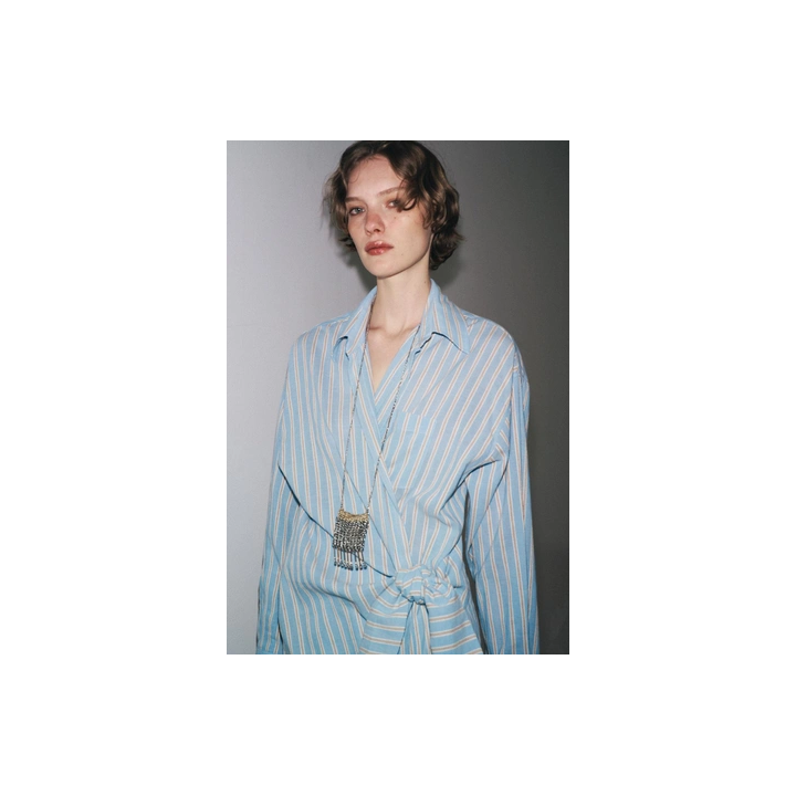 ПЛАТЬЕ НА ЗАПАХ В ПОЛОСКУ — ZW COLLECTION