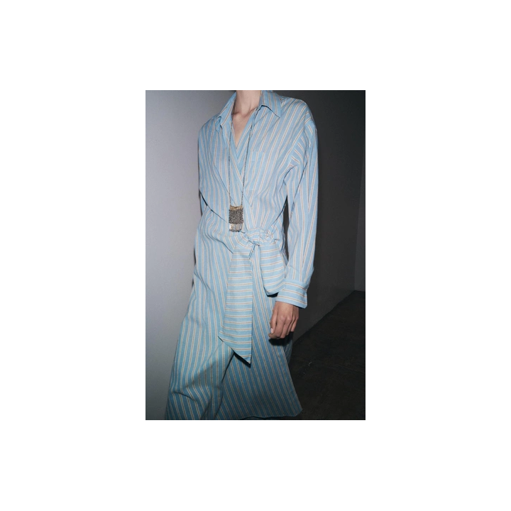 ПЛАТЬЕ НА ЗАПАХ В ПОЛОСКУ — ZW COLLECTION