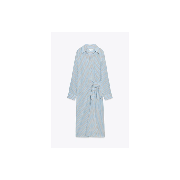 ПЛАТЬЕ НА ЗАПАХ В ПОЛОСКУ — ZW COLLECTION