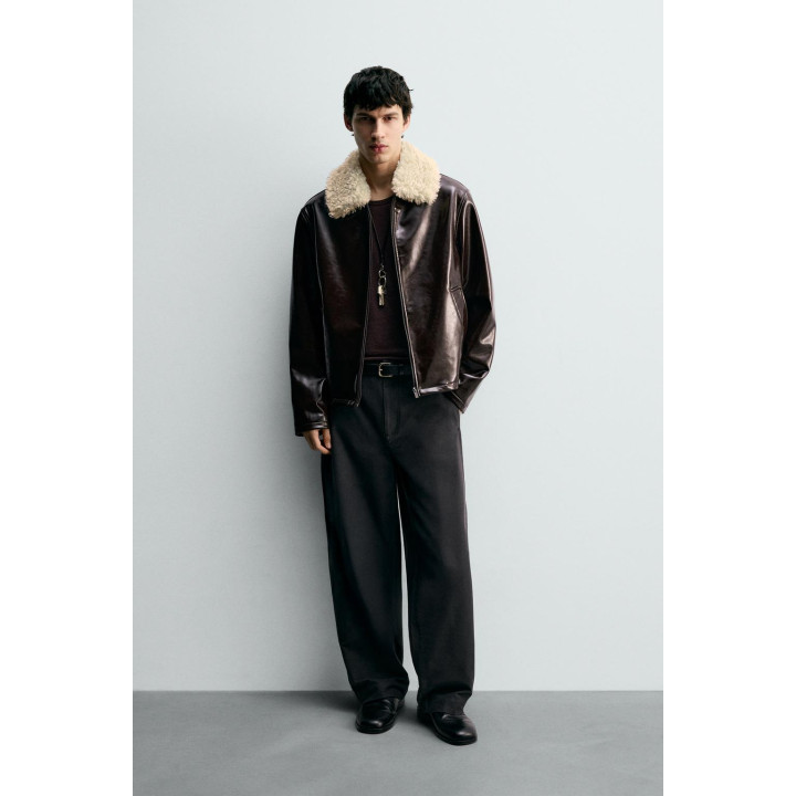 КУРТКА ИЗ ВИНИЛА С КОМБИНИРОВАННОЙ ОТДЕЛКОЙ