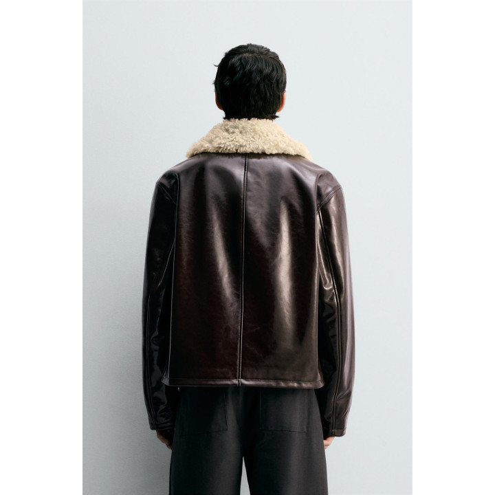 КУРТКА ИЗ ВИНИЛА С КОМБИНИРОВАННОЙ ОТДЕЛКОЙ