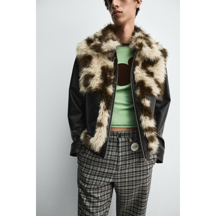 КУРТКА ИЗ ИСКУССТВЕННОЙ КОЖИ С КОНТРАСТНОЙ ОТДЕЛКОЙ HARRY LAMBERT FOR ZARA X DISNEY