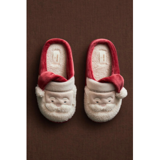 Детские тапочки-мюли с изображением деда мороза