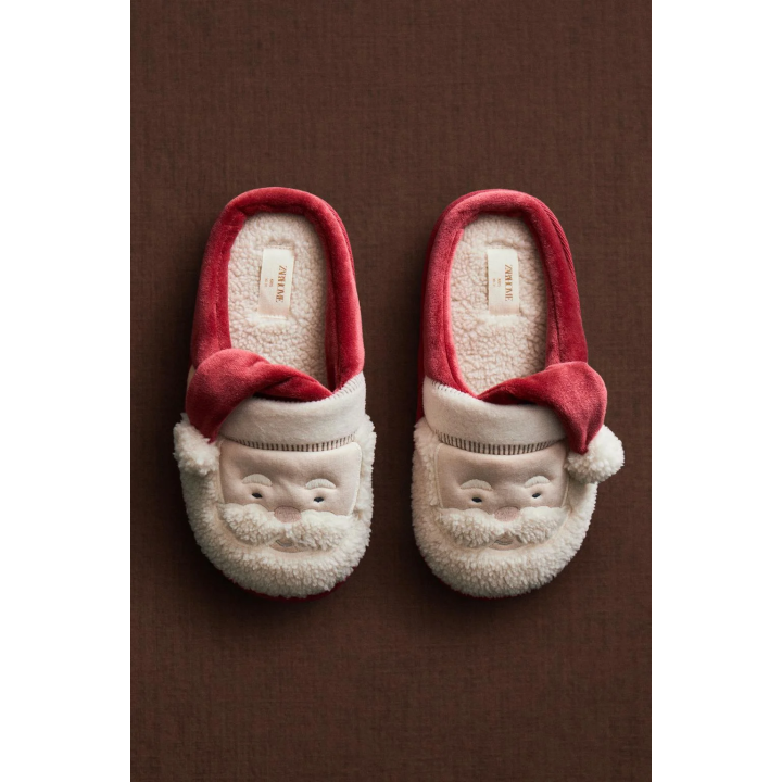 Детские тапочки-мюли с изображением деда мороза