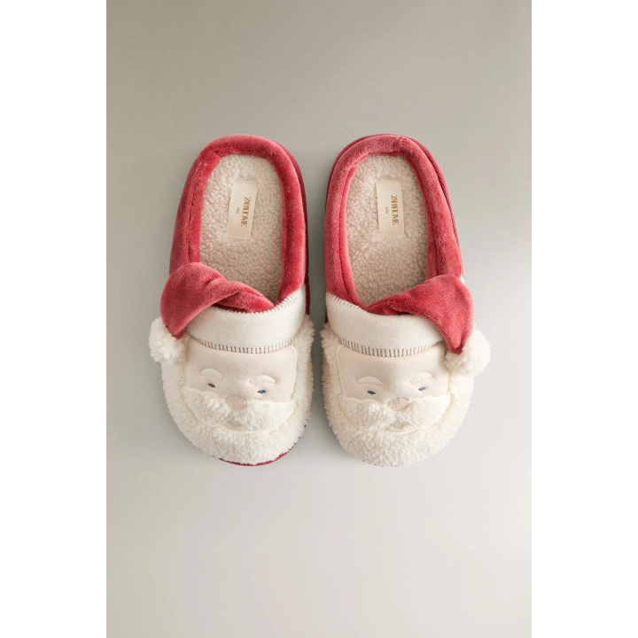 Детские тапочки-мюли с изображением деда мороза