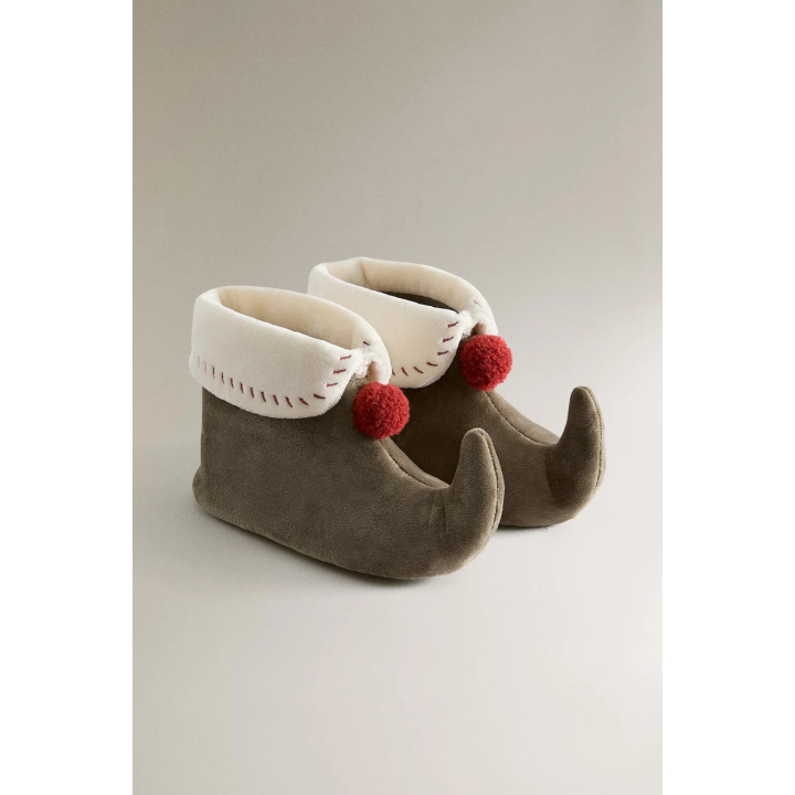 Тапочки для детей в стиле рождественского эльфа