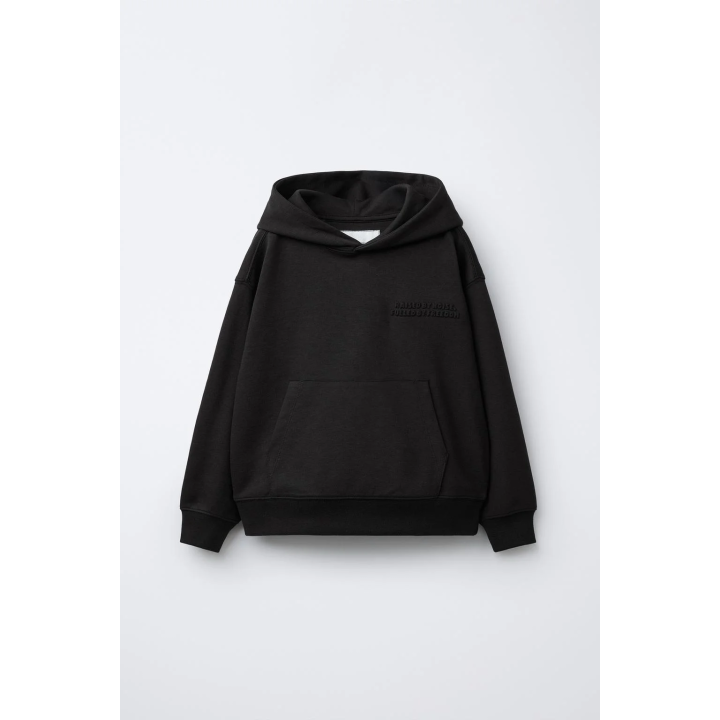 EMBOSSED TEXT INTERLOCK HOODIE AND JOGGERS SET