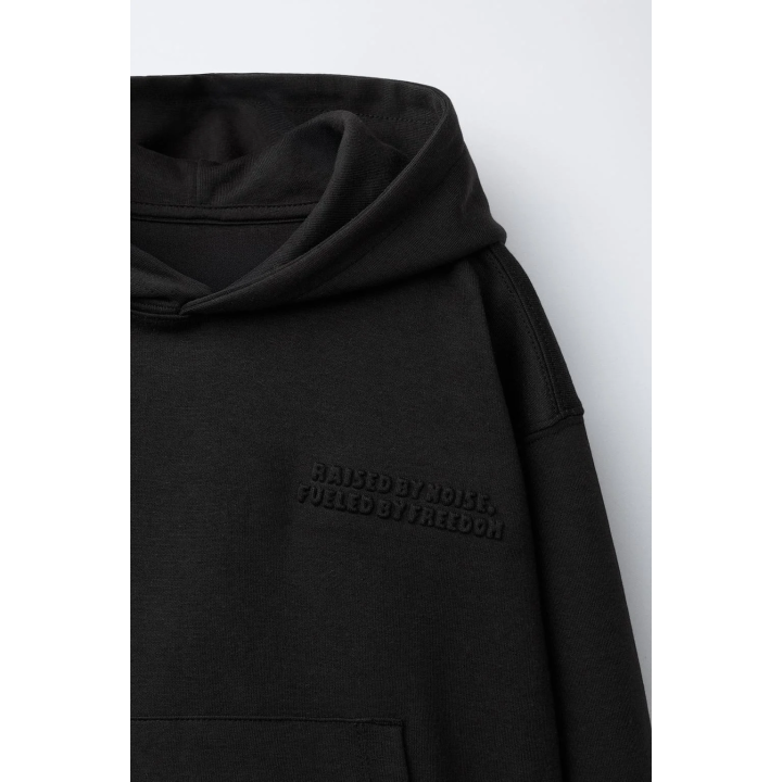 EMBOSSED TEXT INTERLOCK HOODIE AND JOGGERS SET