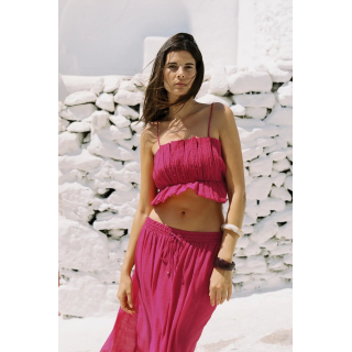 УКОРОЧЕННЫЙ ТОП С РЕЗИНОВЫМ ПРИНТОМ