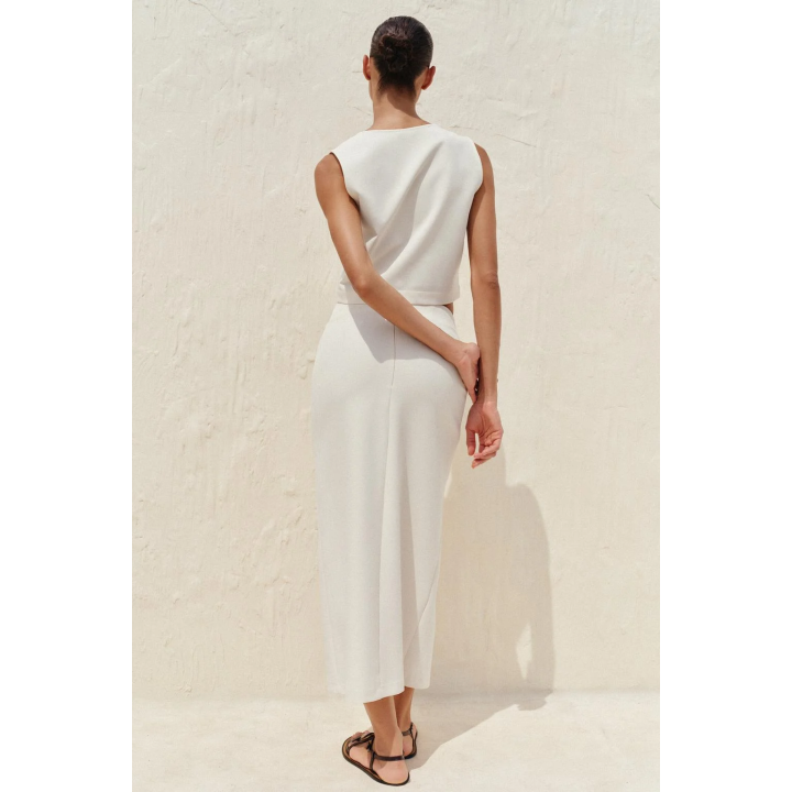 ЮБКА-МИДИ ИЗ КРЕПА С РЕМНЕМ