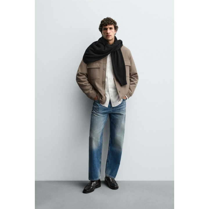 СТЕГАНАЯ КУРТКА-РУБАШКА ИЗ РЕЛЬЕФНОЙ ТКАНИ