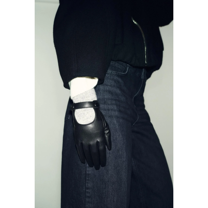 КОМБИНИРОВАННЫЕ ПЕРЧАТКИ ИЗ ИСКУССТВЕННОЙ КОЖИ