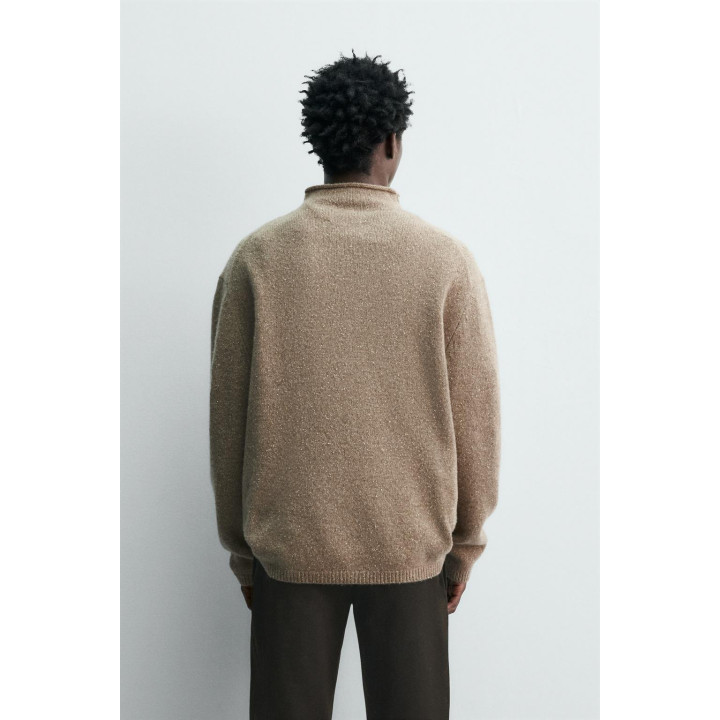 СВИТЕР ИЗ ШЕРСТИ И ШЕЛКА С ЭФФЕКТОМ ПРЯЖИ