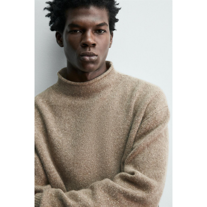 СВИТЕР ИЗ ШЕРСТИ И ШЕЛКА С ЭФФЕКТОМ ПРЯЖИ