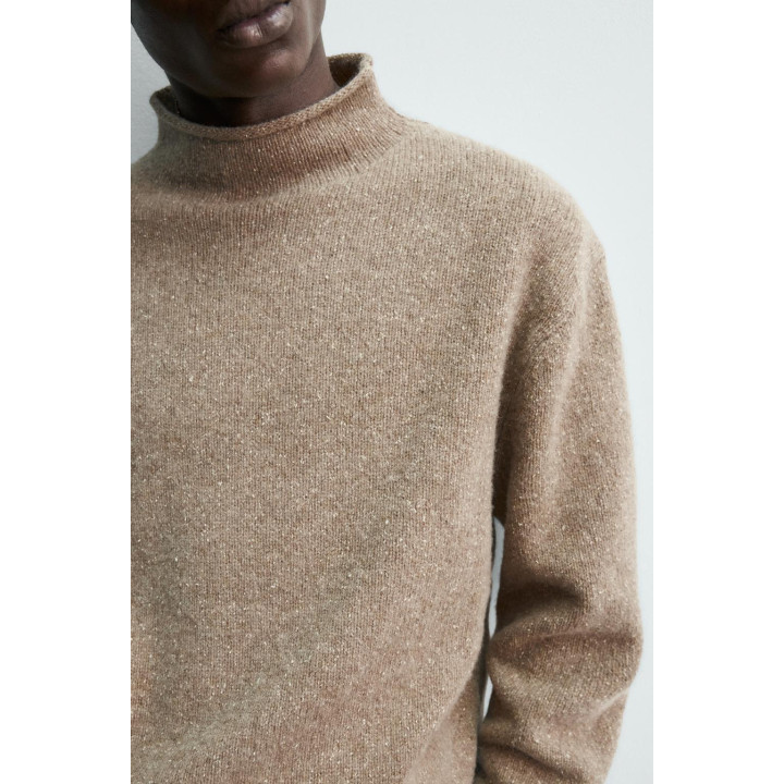 СВИТЕР ИЗ ШЕРСТИ И ШЕЛКА С ЭФФЕКТОМ ПРЯЖИ