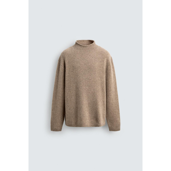 СВИТЕР ИЗ ШЕРСТИ И ШЕЛКА С ЭФФЕКТОМ ПРЯЖИ