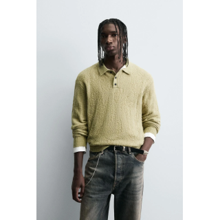 ТРИКОТАЖНОЕ ПОЛО С АЖУРНЫМ УЗОРОМ