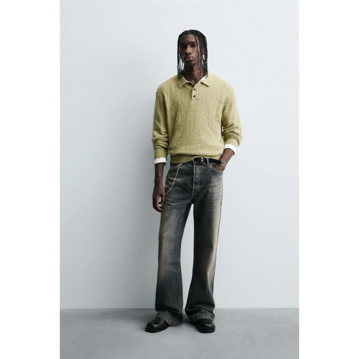 ТРИКОТАЖНОЕ ПОЛО С АЖУРНЫМ УЗОРОМ