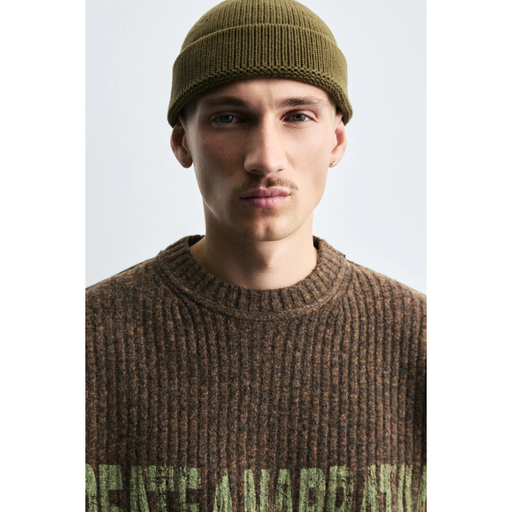 СВИТЕР В РУБЧИК С НАДПИСЬЮ