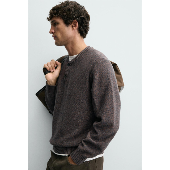 ДЖЕМПЕР С ВОРОТНИКОМ НА ПУГОВИЦАХ