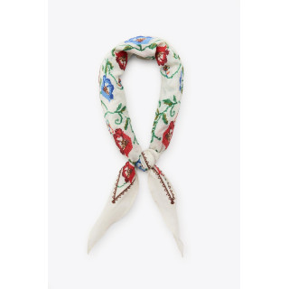 БАНДАНА С ВЫШИВКОЙ В ВИДЕ ЦВЕТОВ
