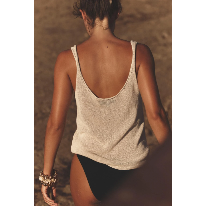 ТРИКОТАЖНЫЙ ТОП ИЗ СМЕСОВОГО ЛЬНА